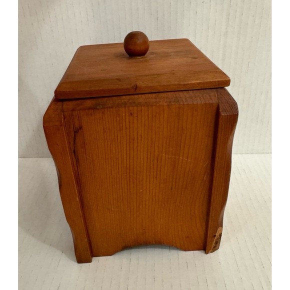 Vintage mushroom handmade merry wooden carved box containers tea sugar with lids - Picture 2 of 10